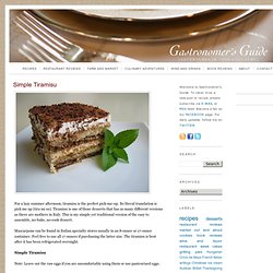 Gastronomer's Guide: Simple Tiramisu