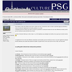 Gastronomie - Forum de Culture PSG