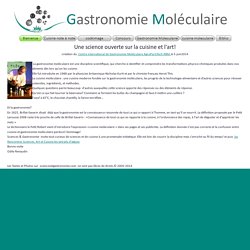 Définition Gastronomie moléculaire