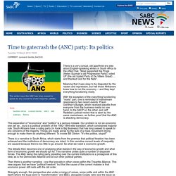 Time to gatecrash the (ANC) party: Its politics :Tuesday 13 March 2012