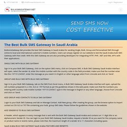 The Best Bulk SMS Gateway in Saudi Arabia