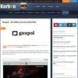 Gaupol – Un éditeur de sous-titre libre