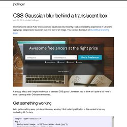 CSS Gaussian blur behind a translucent box