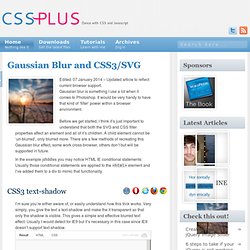 Gaussian Blur and CSS3/SVG - CSS-Plus