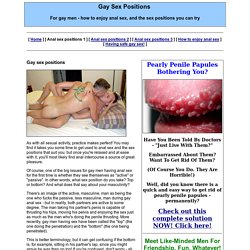 Anal sex positions for gay men