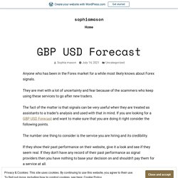 GBP USD Forecast – sophiamason