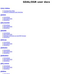 GDAL/OGR user docs