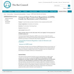 GDPR Guide for Barristers and Chambers