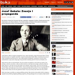 Jozef Gebels: Znanje i propaganda 