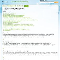 Gebruiksvoorwaarden - Microsoft Nederland