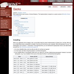 Gecko - WineHQ Wiki