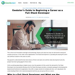 Geekster’s Guide to Raise a Career as a Full-Stack Developer