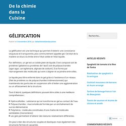 De la chimie dans la Cuisine