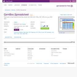 GemBox.Spreadsheet - Galerie Visual Studio