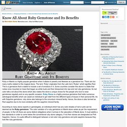 Know All About Ruby Gemstone and Its Benefits