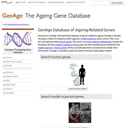 GenAge: The Ageing Gene Database