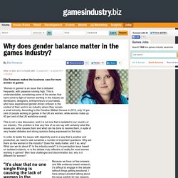 Why does gender balance matter in the games industry?