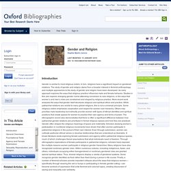 Gender and Religion - Anthropology