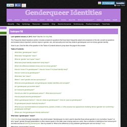 GENDERQUEER AND NON-BINARY IDENTITIES - Genderqueer FAQ