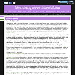 GENDERQUEER AND NON-BINARY IDENTITIES - Definitions of Genderqueer