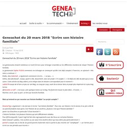 Geneachat du 20 mars 2018 "Ecrire son histoire familiale"