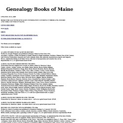 Genealogical Books of ME
