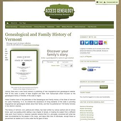 Genealogical & Family History of VT