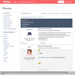 Forums de généalogie, entraide généalogique - Filae.com