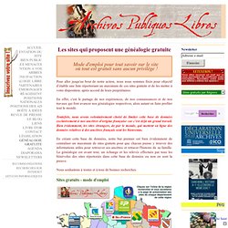 Généalogie gratuite - Site Jimdo de archivespubliqueslibres!