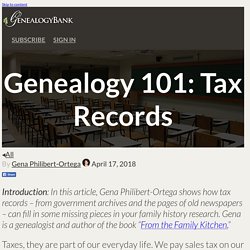 Genealogy 101: Tax Records