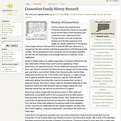 Connecticut Family History Research