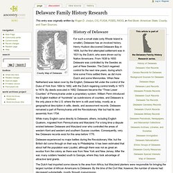 Delaware Family History Research