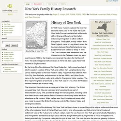 New York Family History Research