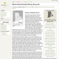 Rhode Island Family History Research