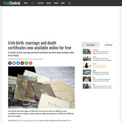 Irish genealogy resources made available for free online
