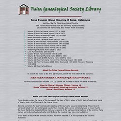 Tulsa Genealogy Society-Funeral Home Index