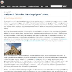 A General Guide For Creating Open Content