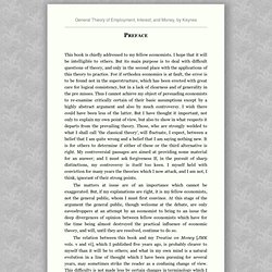 General Theory of Employment, Interest, and Money, by Keynes : PREFACE