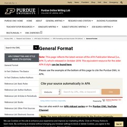 Purdue OWL APA Formatting and Style Guide