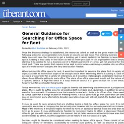 General Guidance for Searching For Office Space for Rent