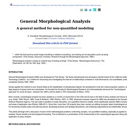 General Morphological Analysis