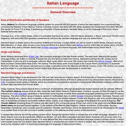 General Overview of the Italian Language