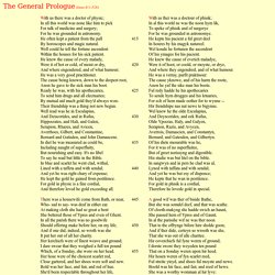 The General Prologue - Translation