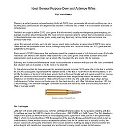 Ideal General Purpose Deer and Antelope Rifles