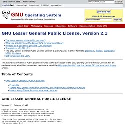 Lesser General Public License v2.1