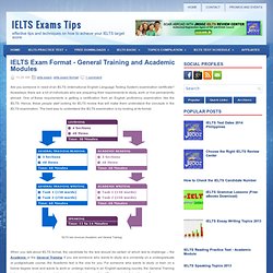 IELTS Exams Tips: IELTS Exam Format - General Training and Academic Modules