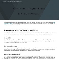General Troubleshooting Steps for Email Not Working on iPhone Issue
