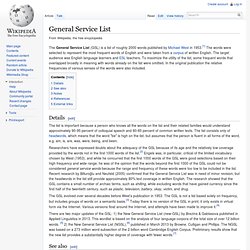 General Service List
