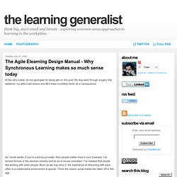 The Agile Elearning Design Manual - Why Synchronous Learning makes so much sense today