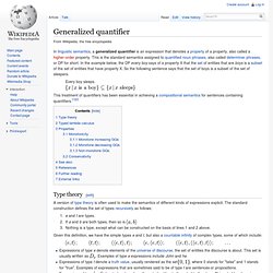Generalized quantifier